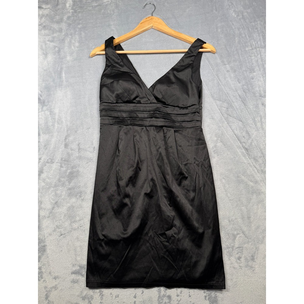 Ruby Rox Cocktail Dress Womens 7 Black Stretch V-Neck Empire Waist Sleeveless